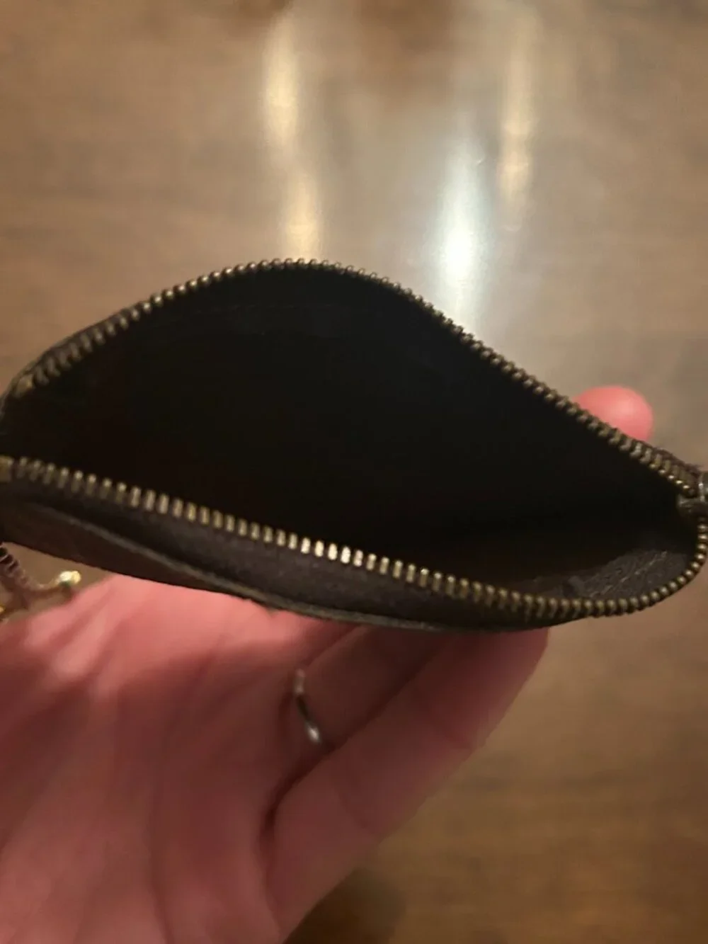 Louis Vuitton Brown Monogram Key Pouch with Gold Hardware
